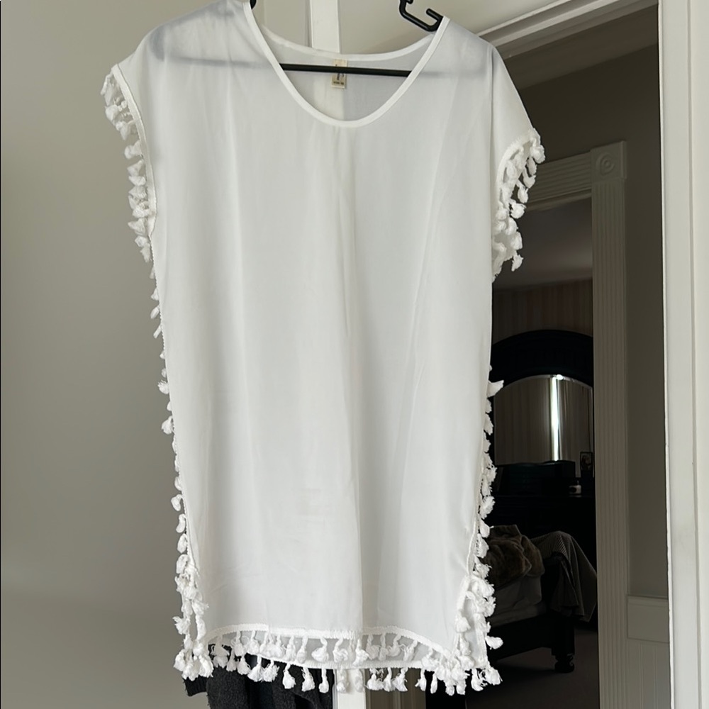 White extra small cover-up